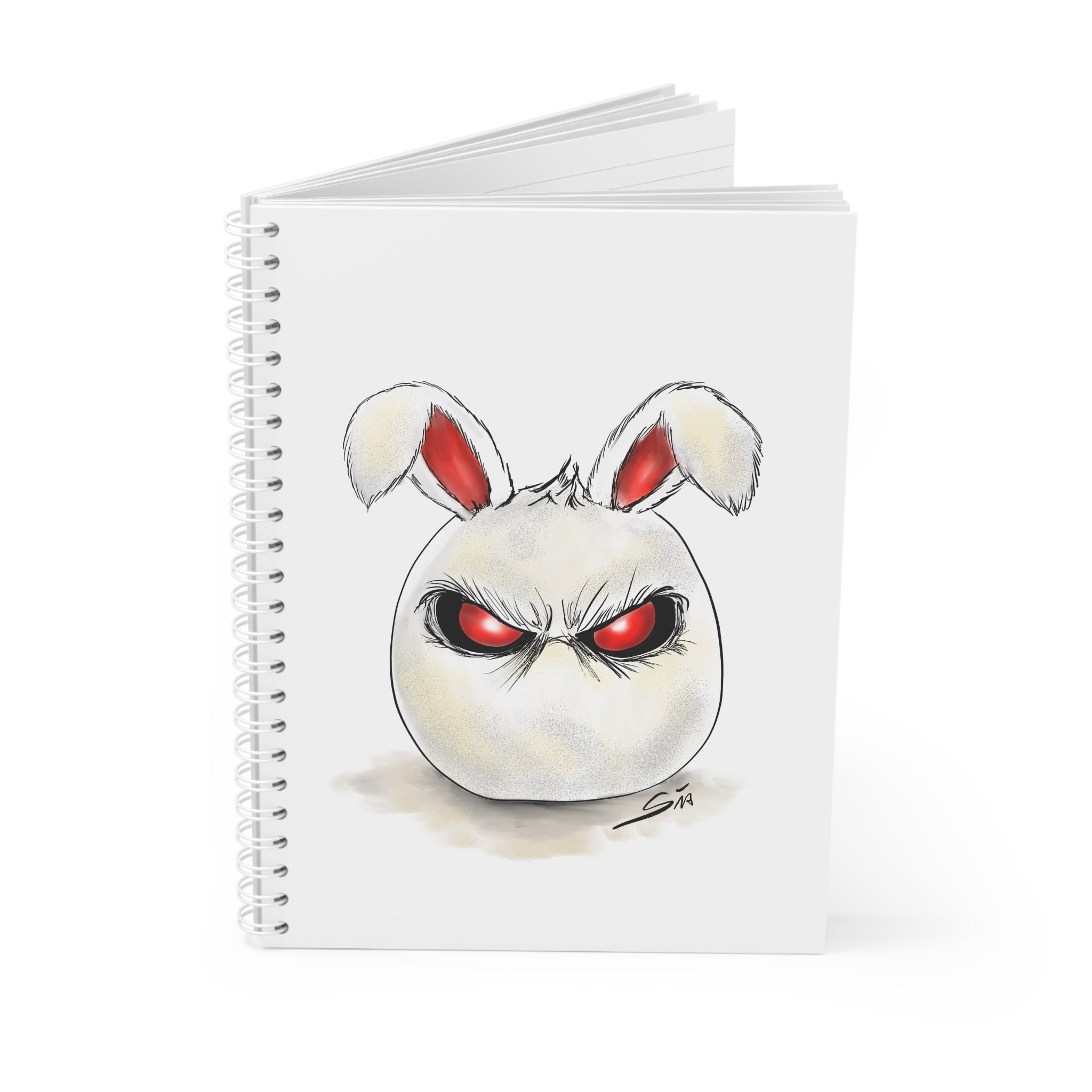 Grim Bunny Spiral Notebook | Dark Art Aesthetic Journal | Evil Easter Egg Sketchbook | Sias Shadow Gallery | Gothic Stationery | Goth Gift