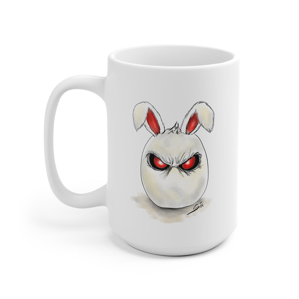 Angry Bunny Face Mug | Cute Grumpy Rabbit Illustration