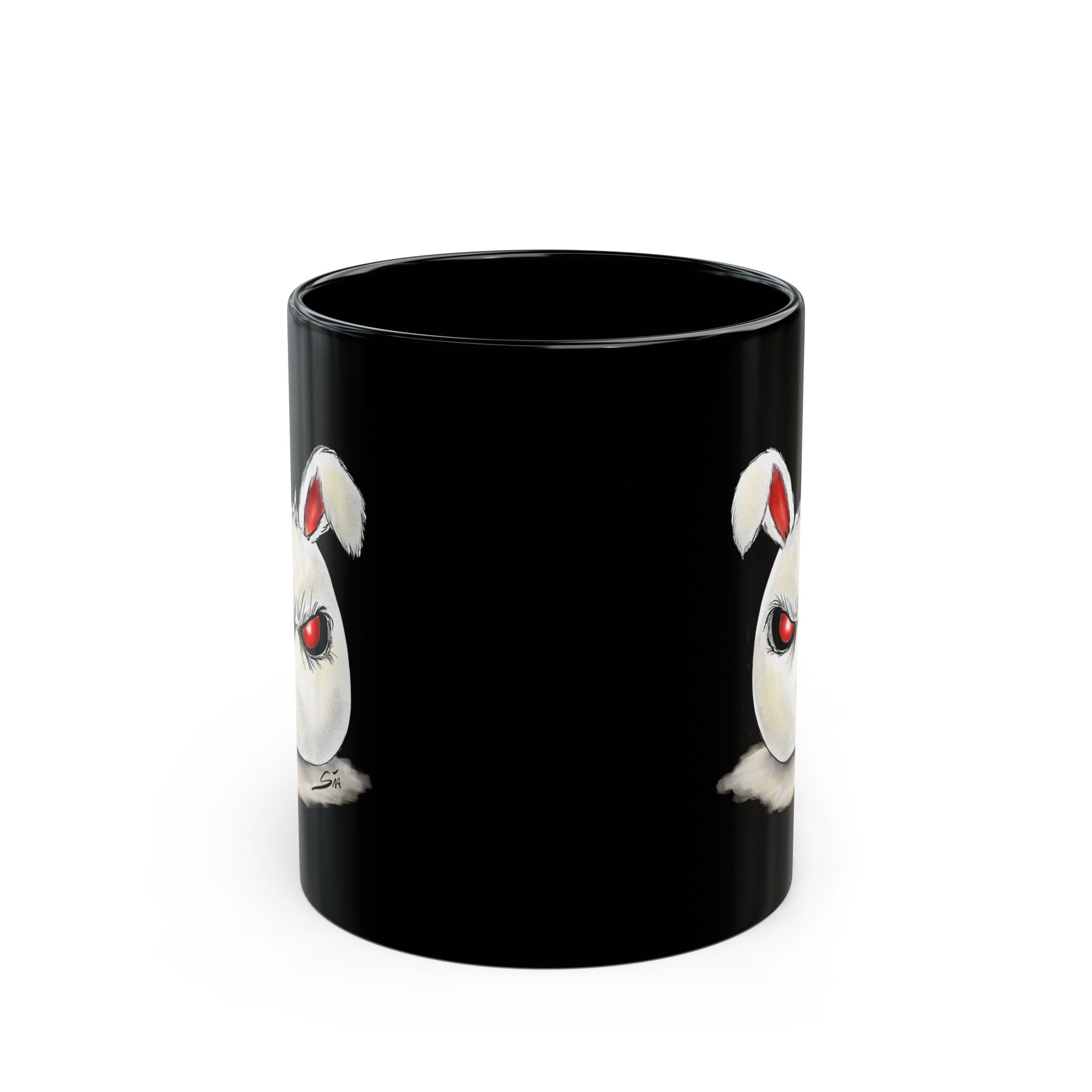Evil Easter Egg | Black Ceramic Mug | Goth Bunny Coffee Cup | Sia Shadow Gallery