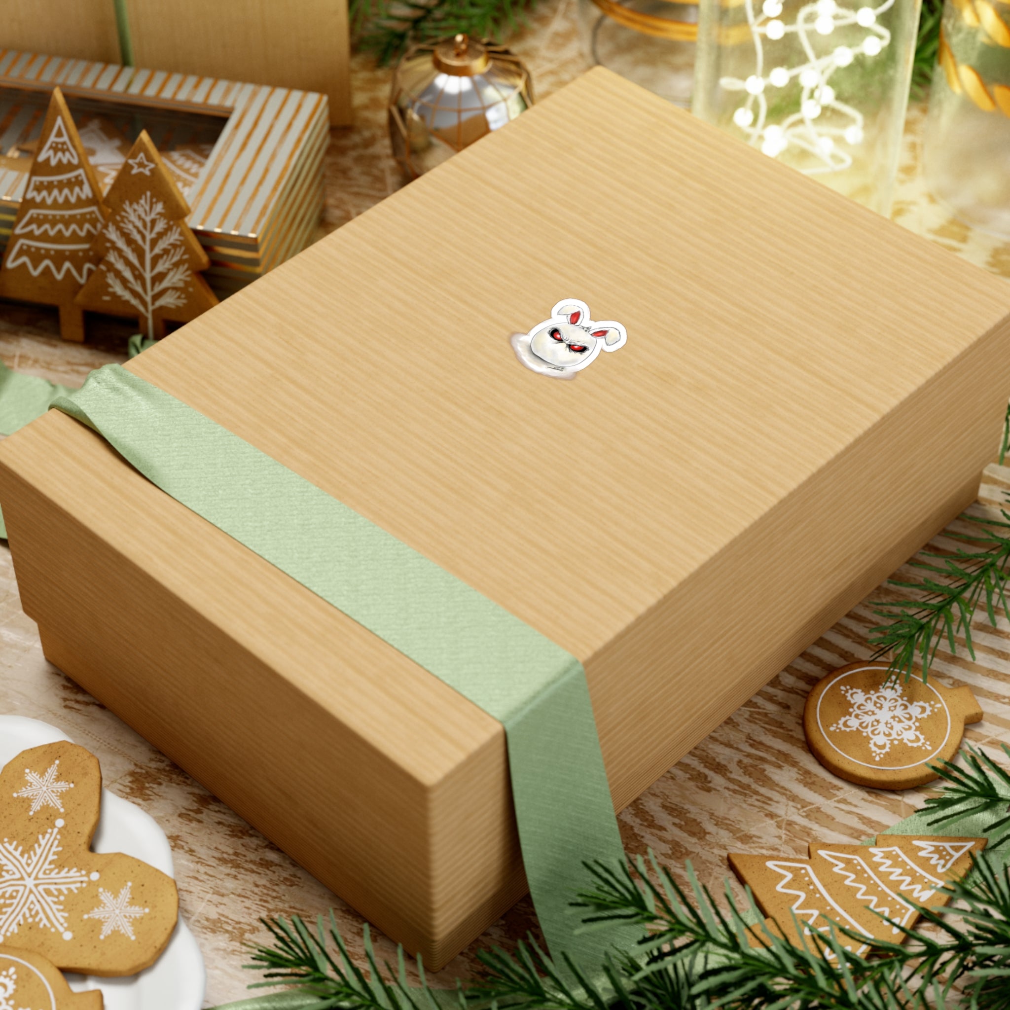 Evil Bunny Face stickers | Vinyl Kiss-Cut Sticker