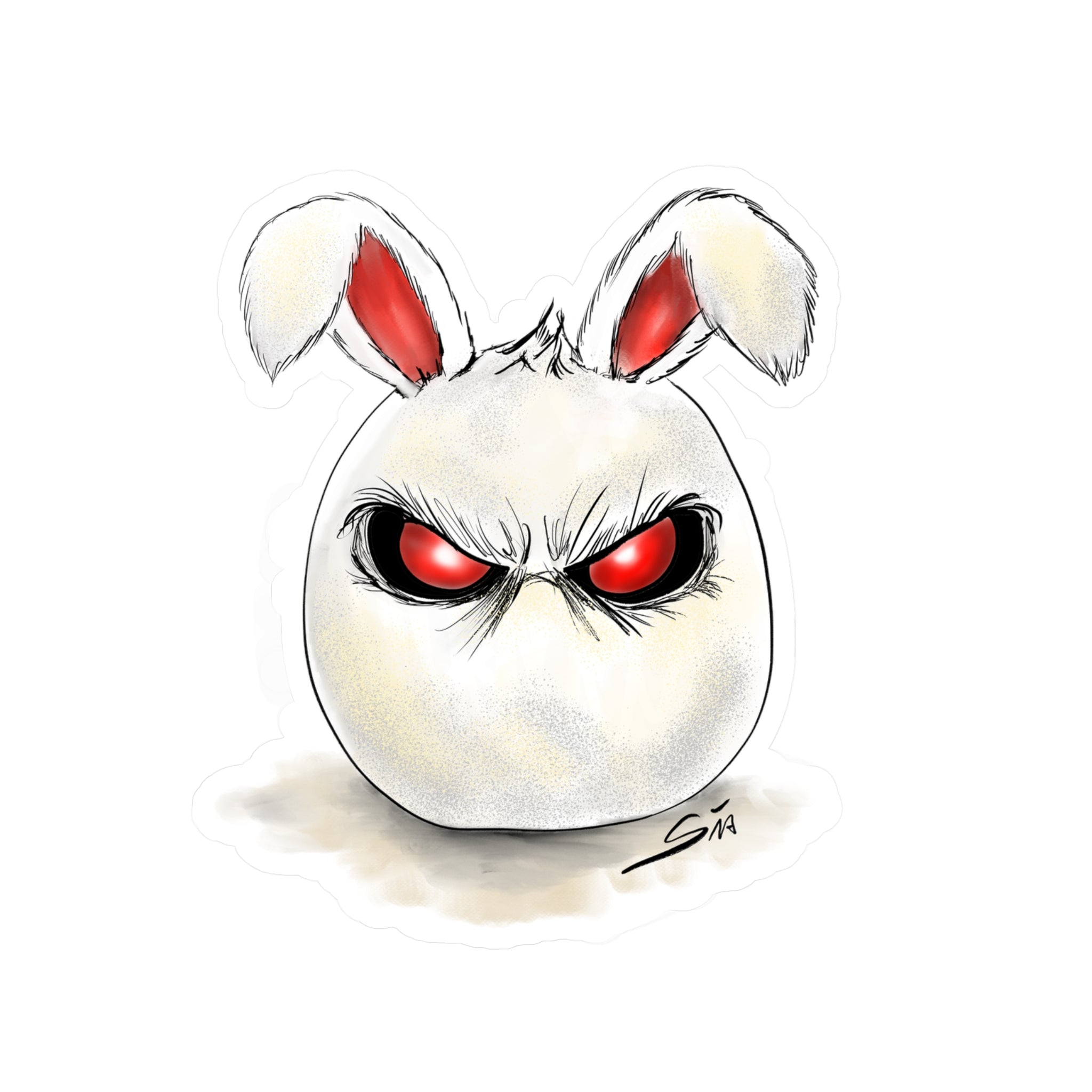 Evil Bunny Face stickers | Vinyl Kiss-Cut Sticker