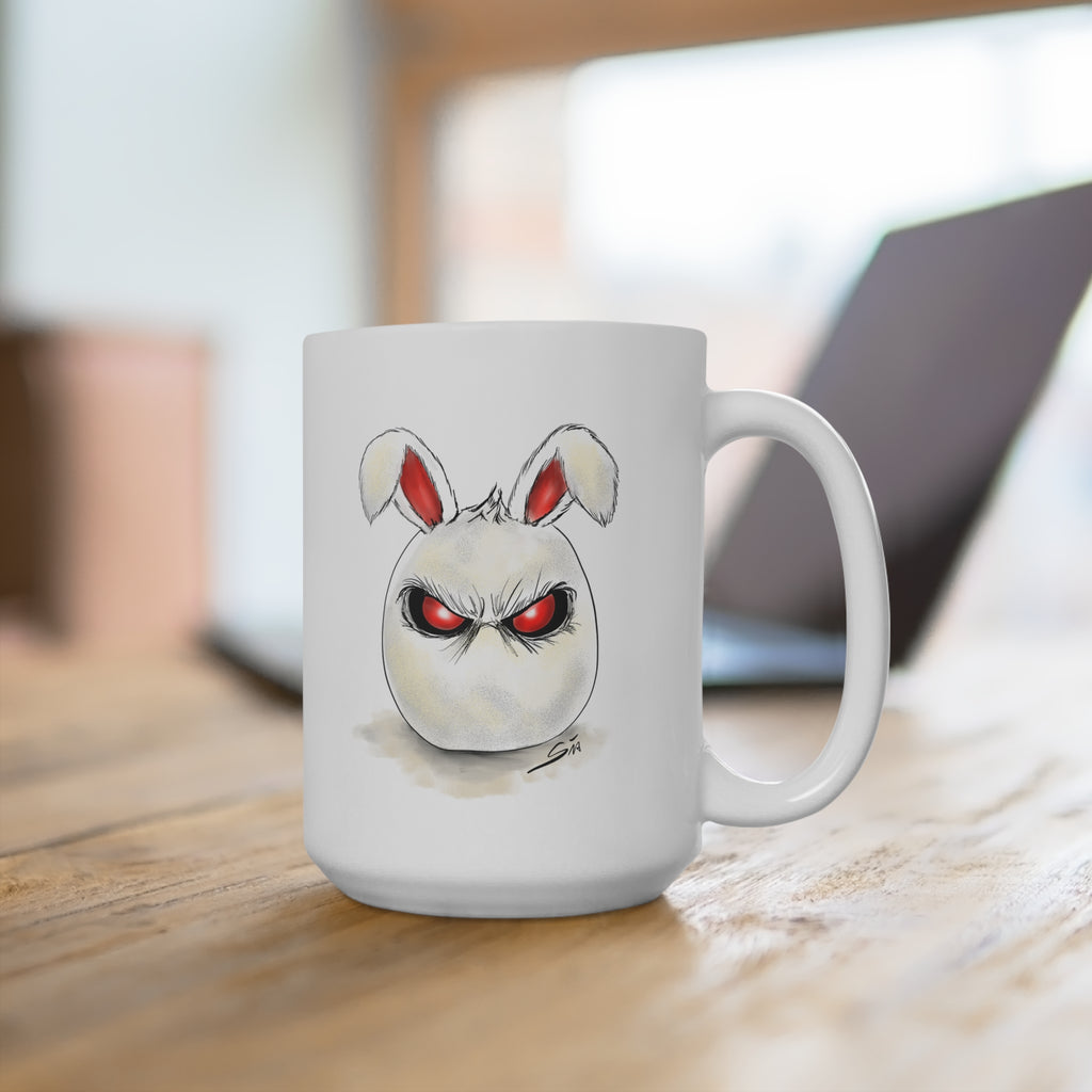 Angry Bunny Face Mug | Cute Grumpy Rabbit Illustration