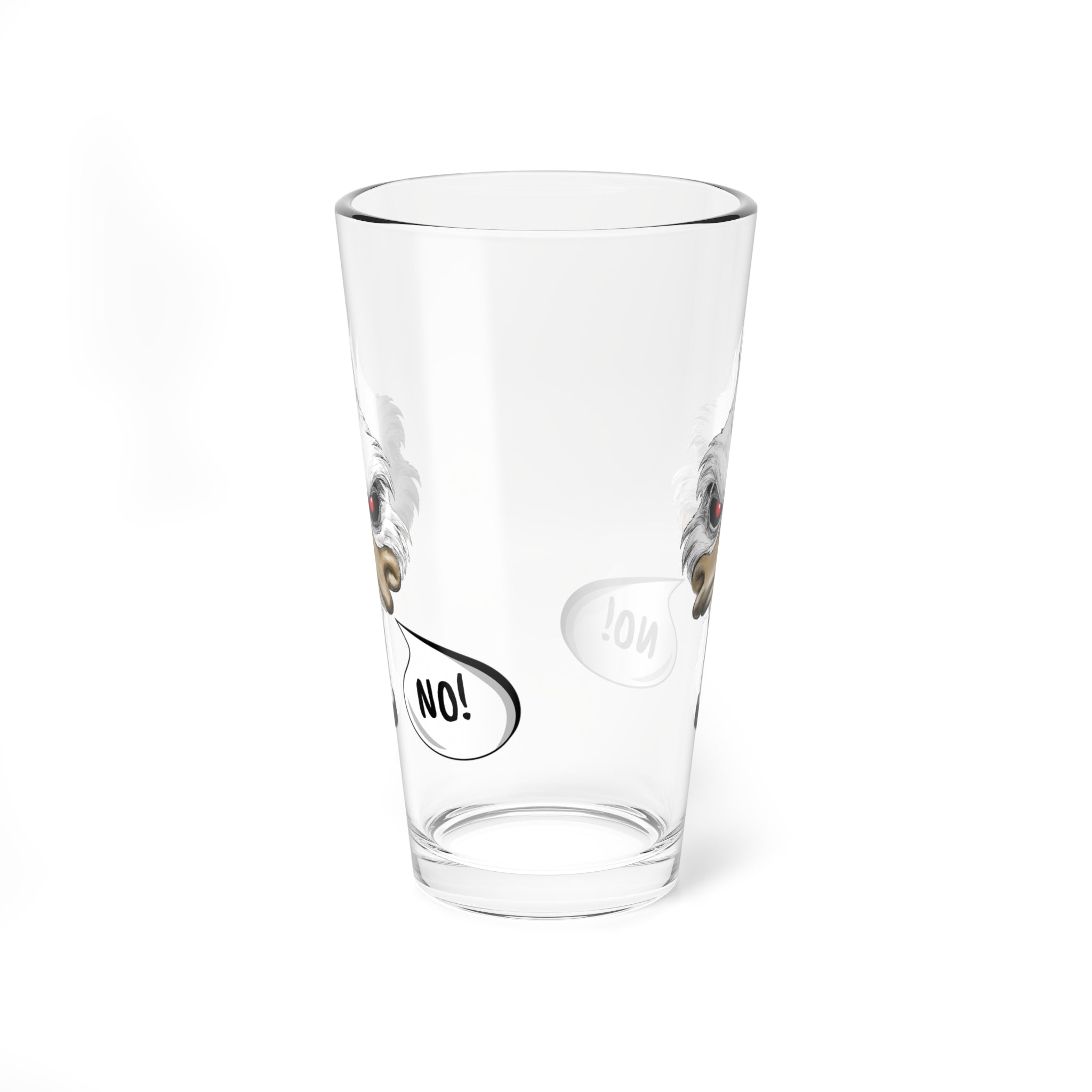 Evil Duck | NO | Glass Tumbler | Dark Humor | Water Glass | Sia's Shadow Gallery | Pint Glass, 16oz