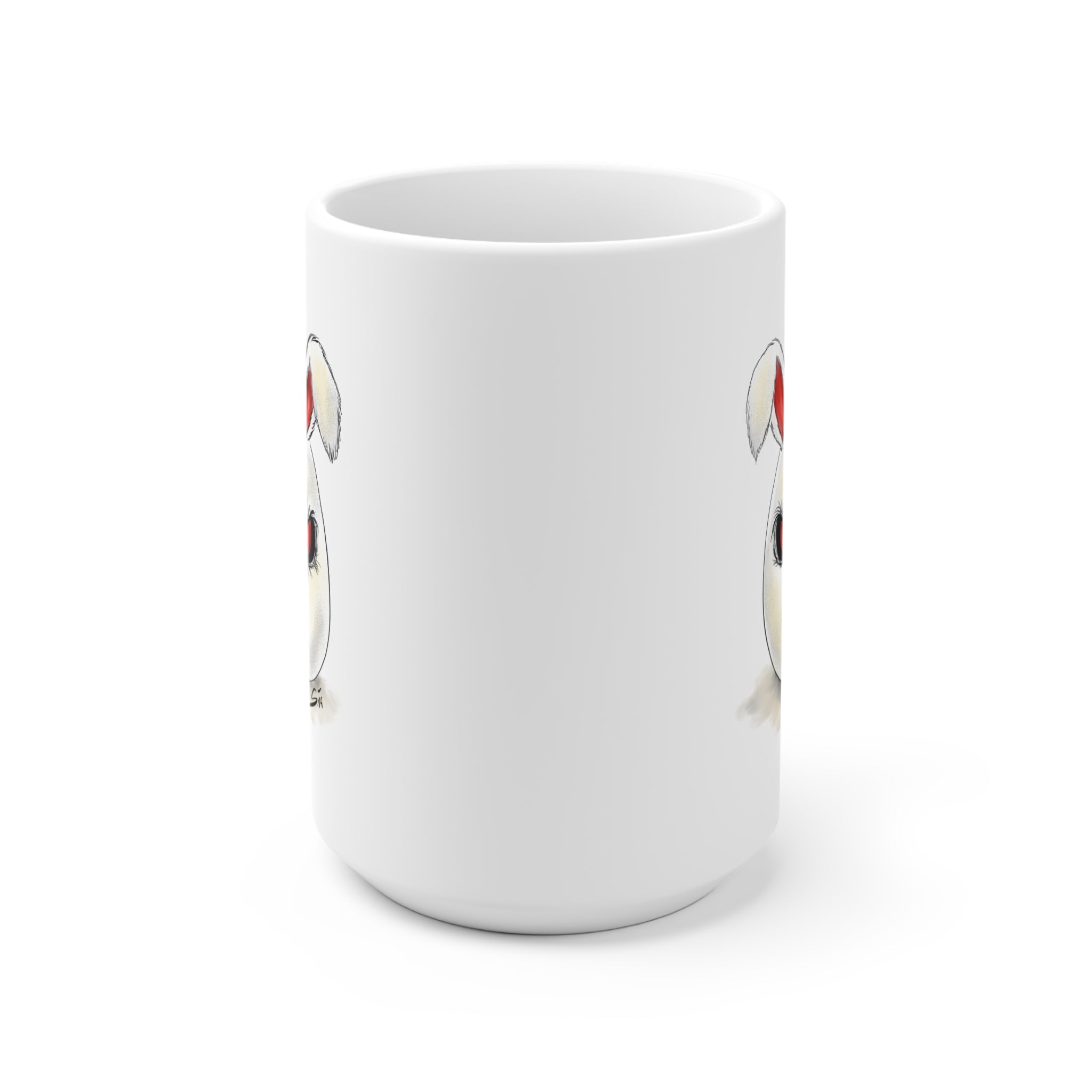 Angry Bunny Face Mug | Cute Grumpy Rabbit Illustration