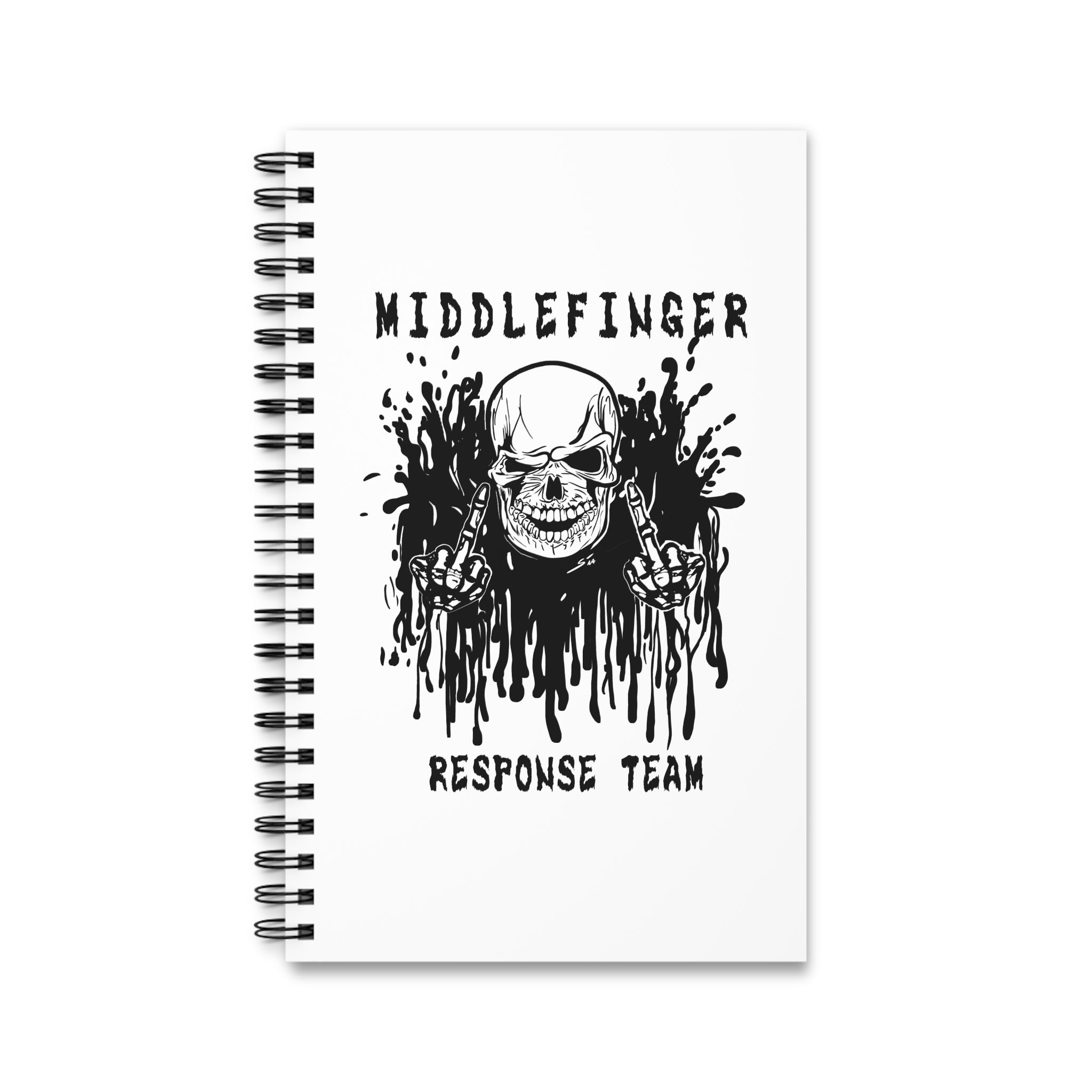 Spiral Journal | Middlefinger Response Team Spiral Notebook | Skull Dark Art Aesthetic Journal |  Sarcastic Goth Sketchbook |  Sia’s Shadow Gallery | Gift (A5)