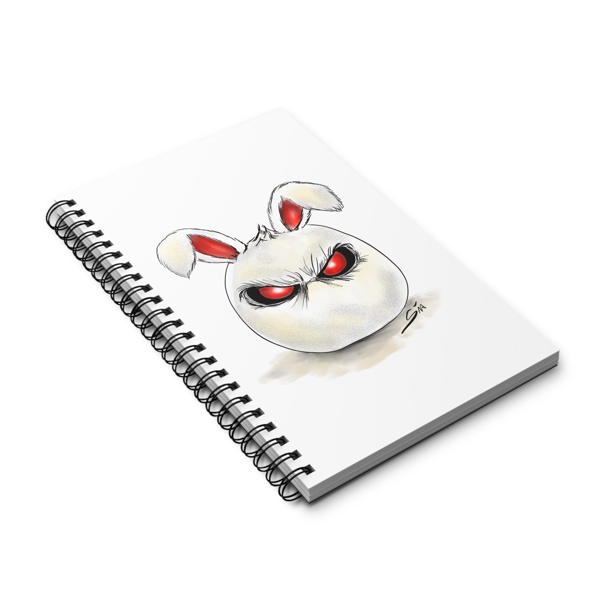 Grim Bunny Spiral Notebook | Dark Art Aesthetic Journal | Evil Easter Egg Sketchbook | Sias Shadow Gallery | Gothic Stationery | Goth Gift