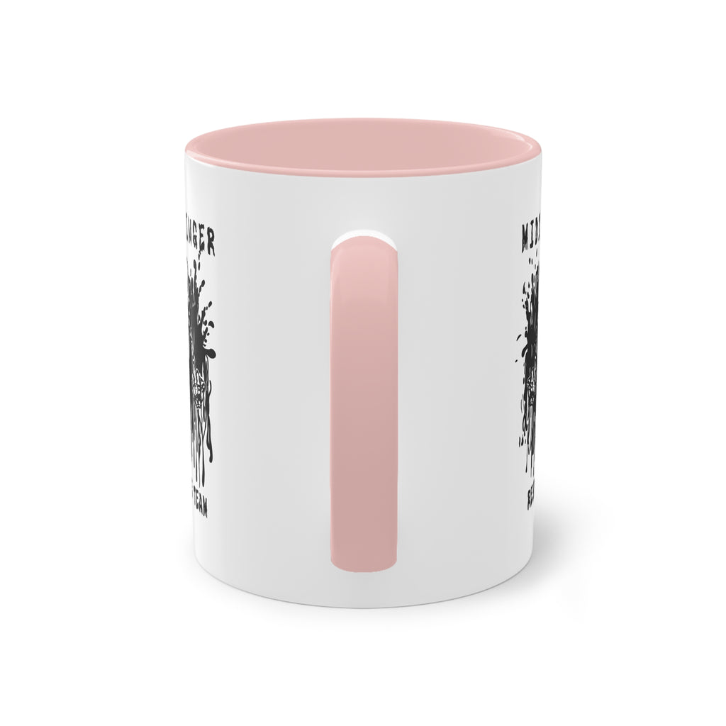 Middlefinger Response Team Skull Mug | Sarcastic Office Coffee Cup | Funny Grumpy Gift | Edgy Grunge Ceramic Mug | Two-Tone 11oz