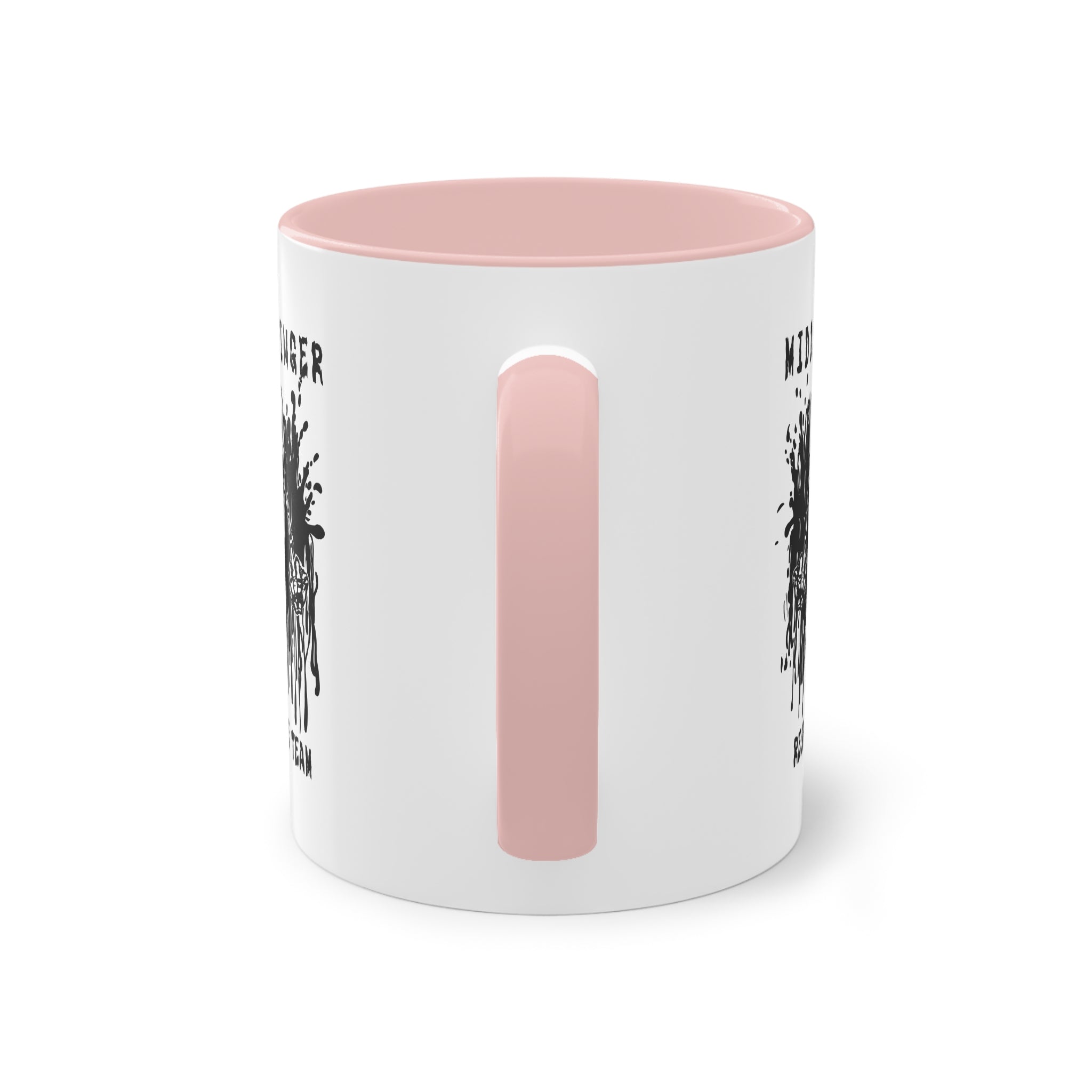 Middlefinger Response Team Skull Mug | Sarcastic Office Coffee Cup | Funny Grumpy Gift | Edgy Grunge Ceramic Mug | Two-Tone 11oz