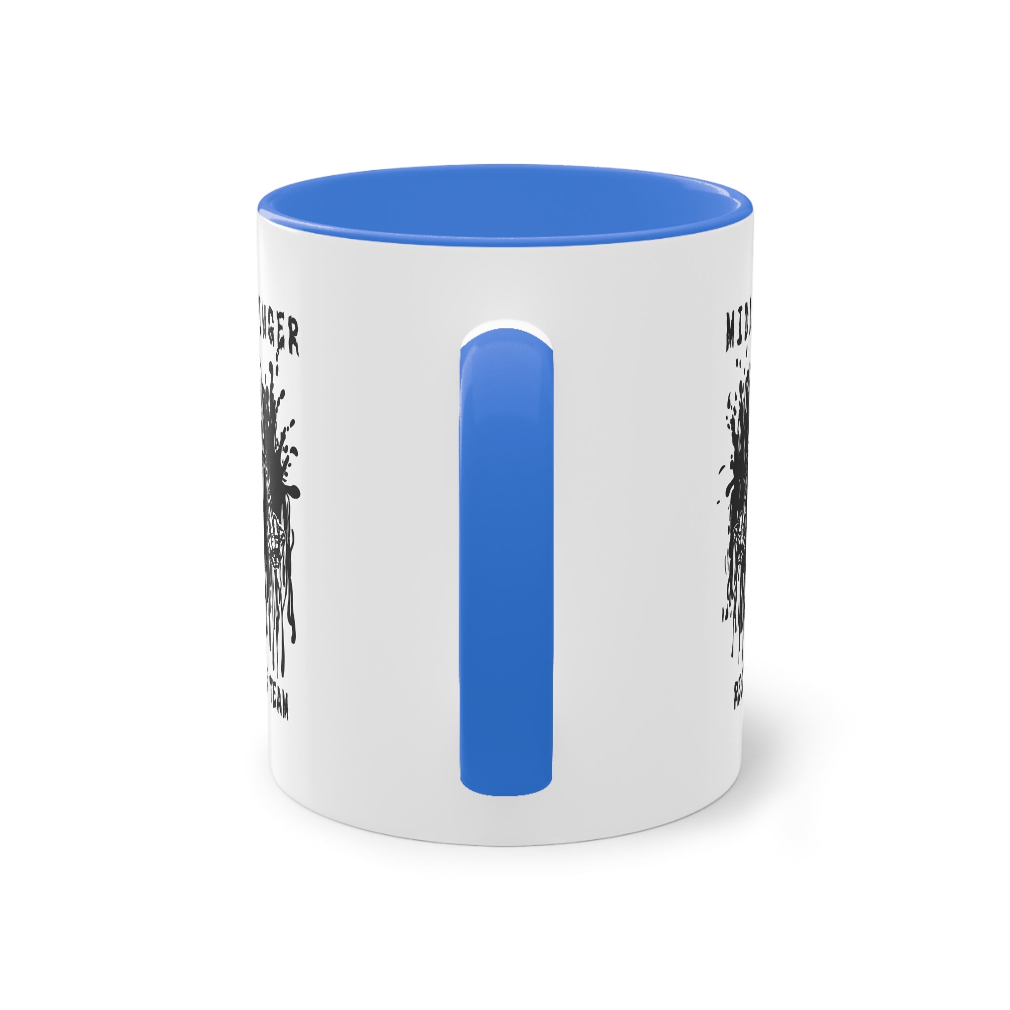 Middlefinger Response Team Skull Mug | Sarcastic Office Coffee Cup | Funny Grumpy Gift | Edgy Grunge Ceramic Mug | Two-Tone 11oz