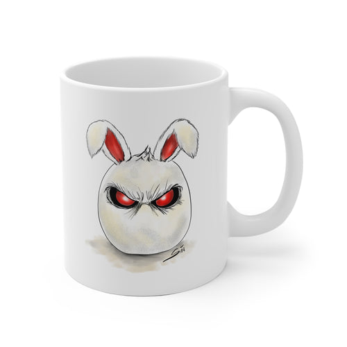 Angry Bunny Face Mug | Cute Grumpy Rabbit Illustration