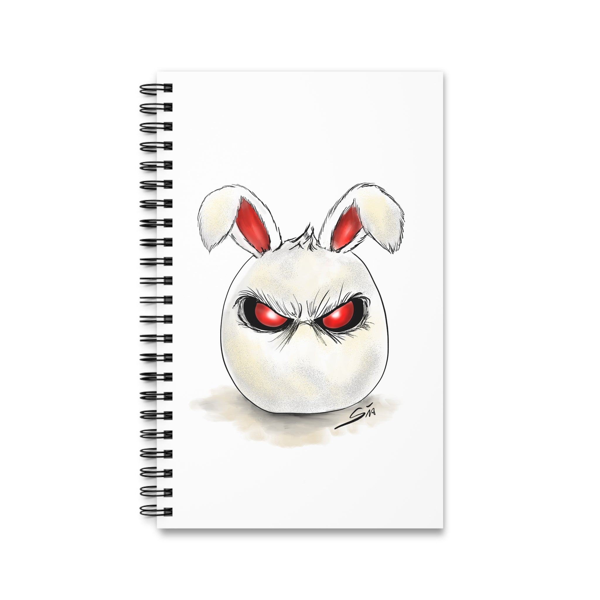 Grim Bunny Spiral Notebook | Dark Art Aesthetic Journal | Evil Easter Egg Sketchbook | Sias Shadow Gallery | Gothic Stationery | Goth Gift