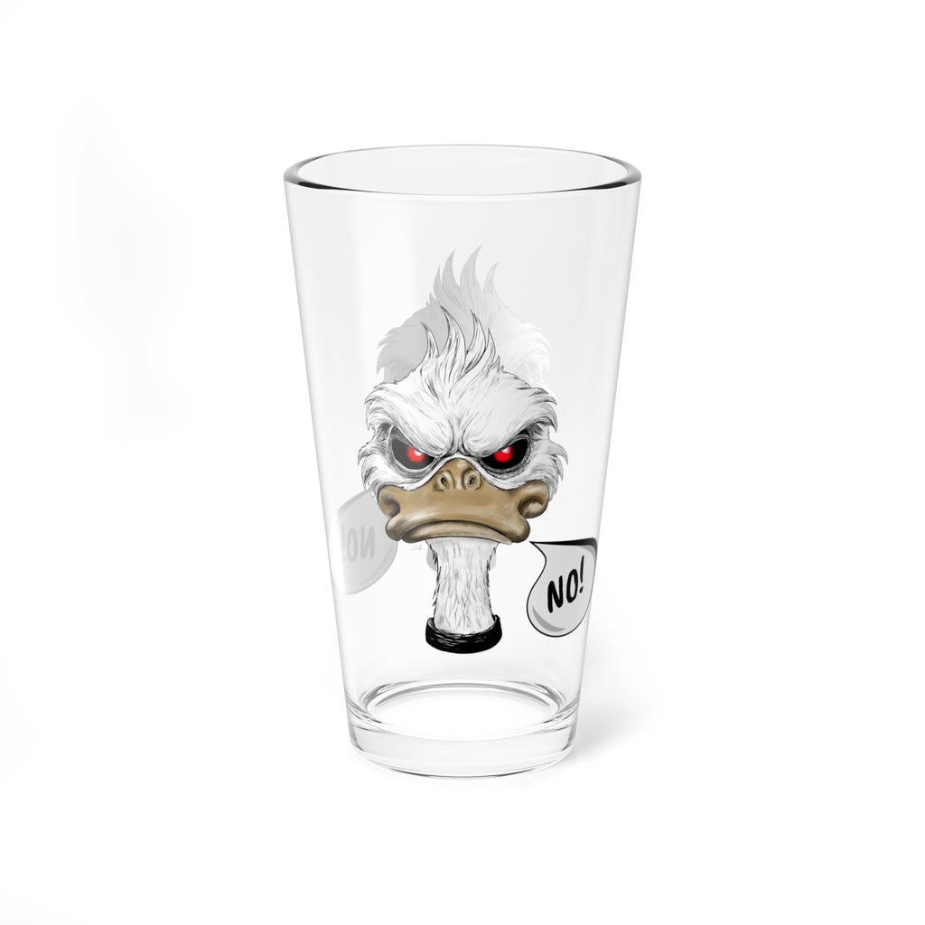 Evil Duck | NO | Glass Tumbler | Dark Humor | Water Glass | Sia's Shadow Gallery | Pint Glass, 16oz