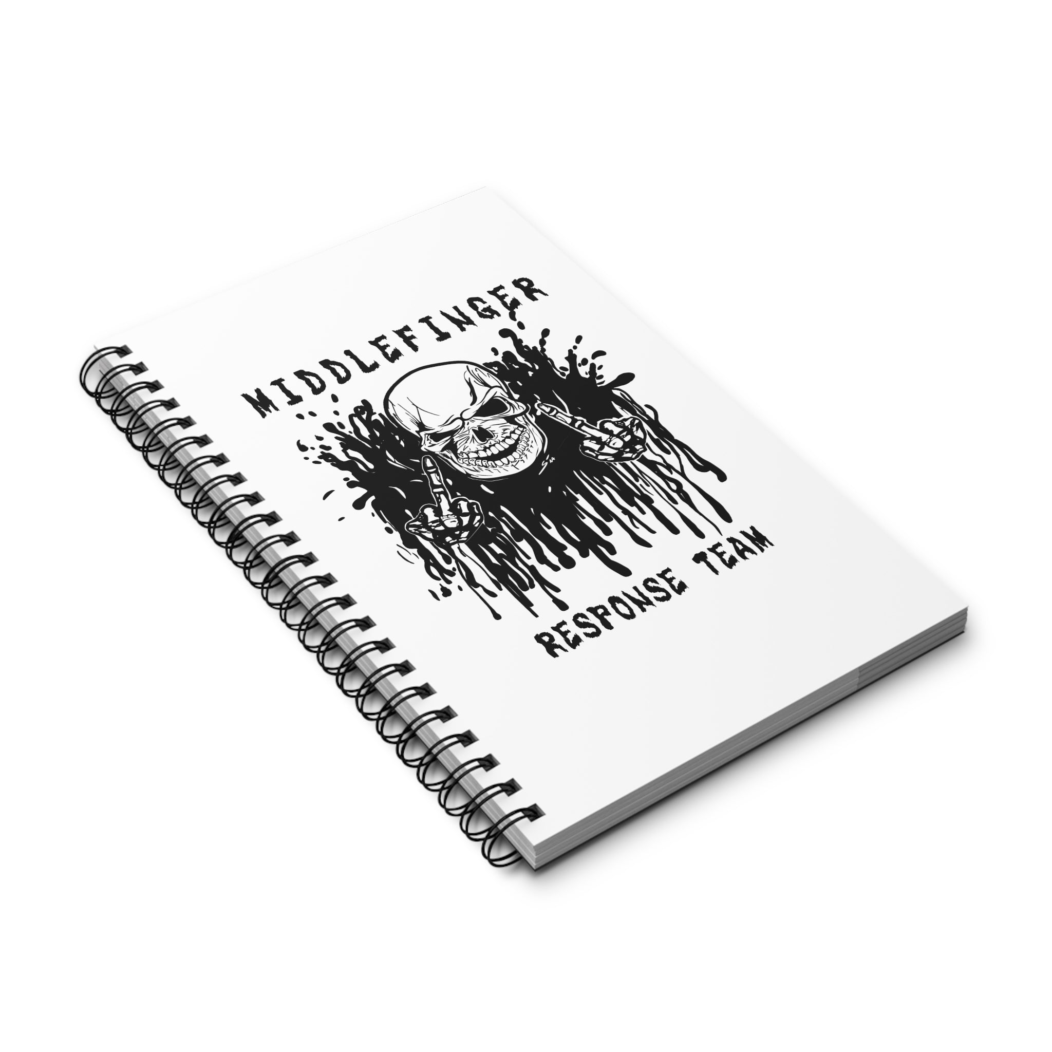Spiral Journal | Middlefinger Response Team Spiral Notebook | Skull Dark Art Aesthetic Journal |  Sarcastic Goth Sketchbook |  Sia’s Shadow Gallery | Gift (A5)