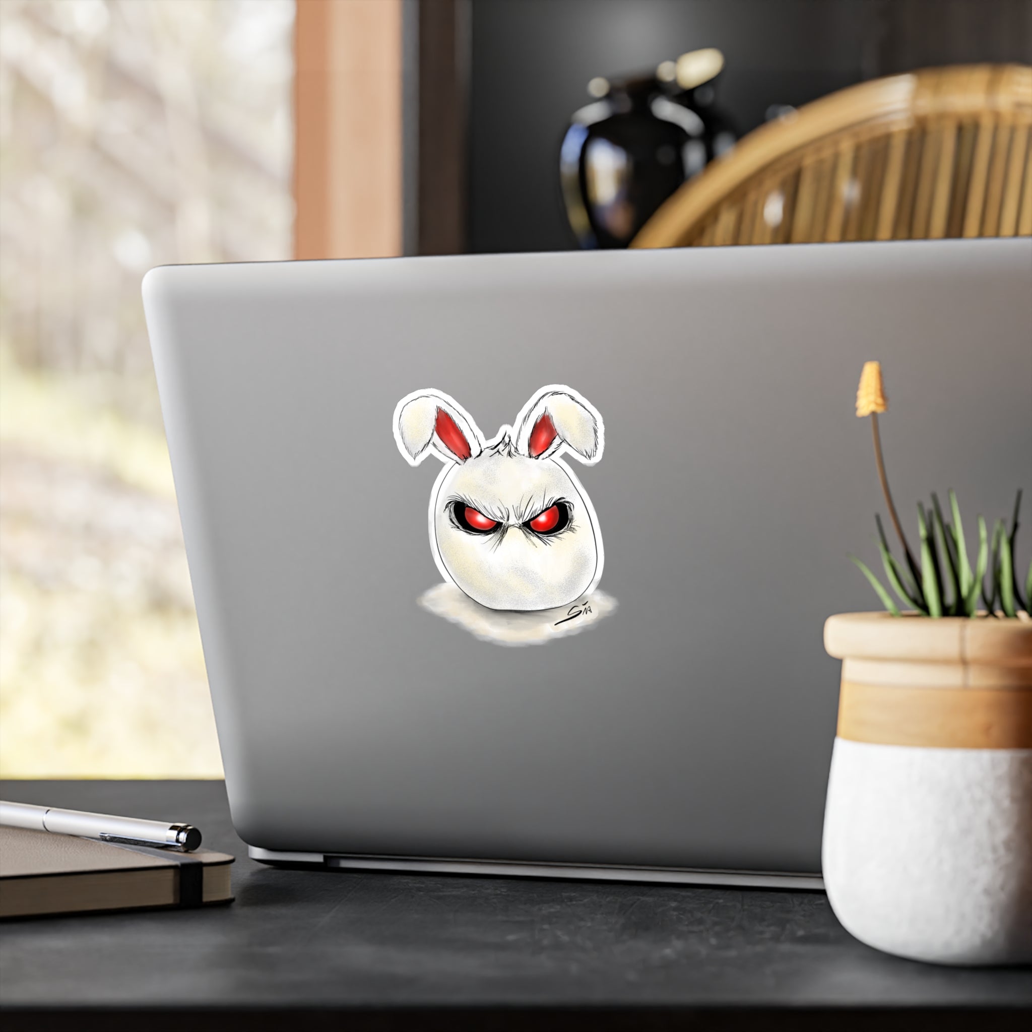 Evil Bunny Face stickers | Vinyl Kiss-Cut Sticker