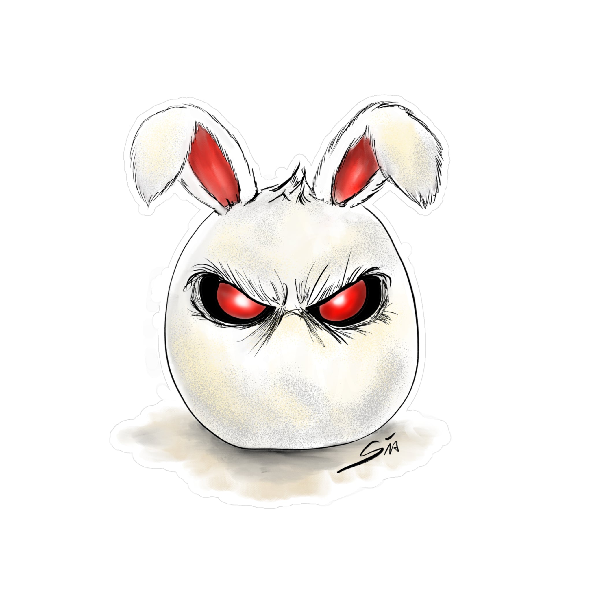 Evil Bunny Face stickers | Vinyl Kiss-Cut Sticker