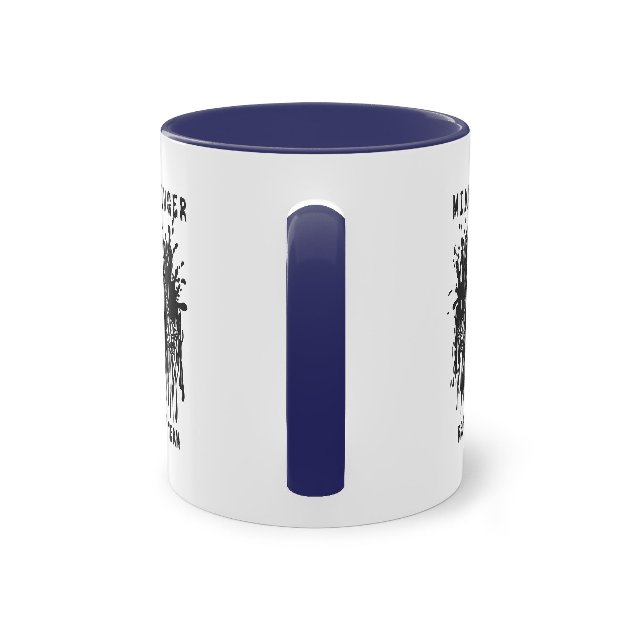 Middlefinger Response Team Skull Mug | Sarcastic Office Coffee Cup | Funny Grumpy Gift | Edgy Grunge Ceramic Mug | Two-Tone 11oz