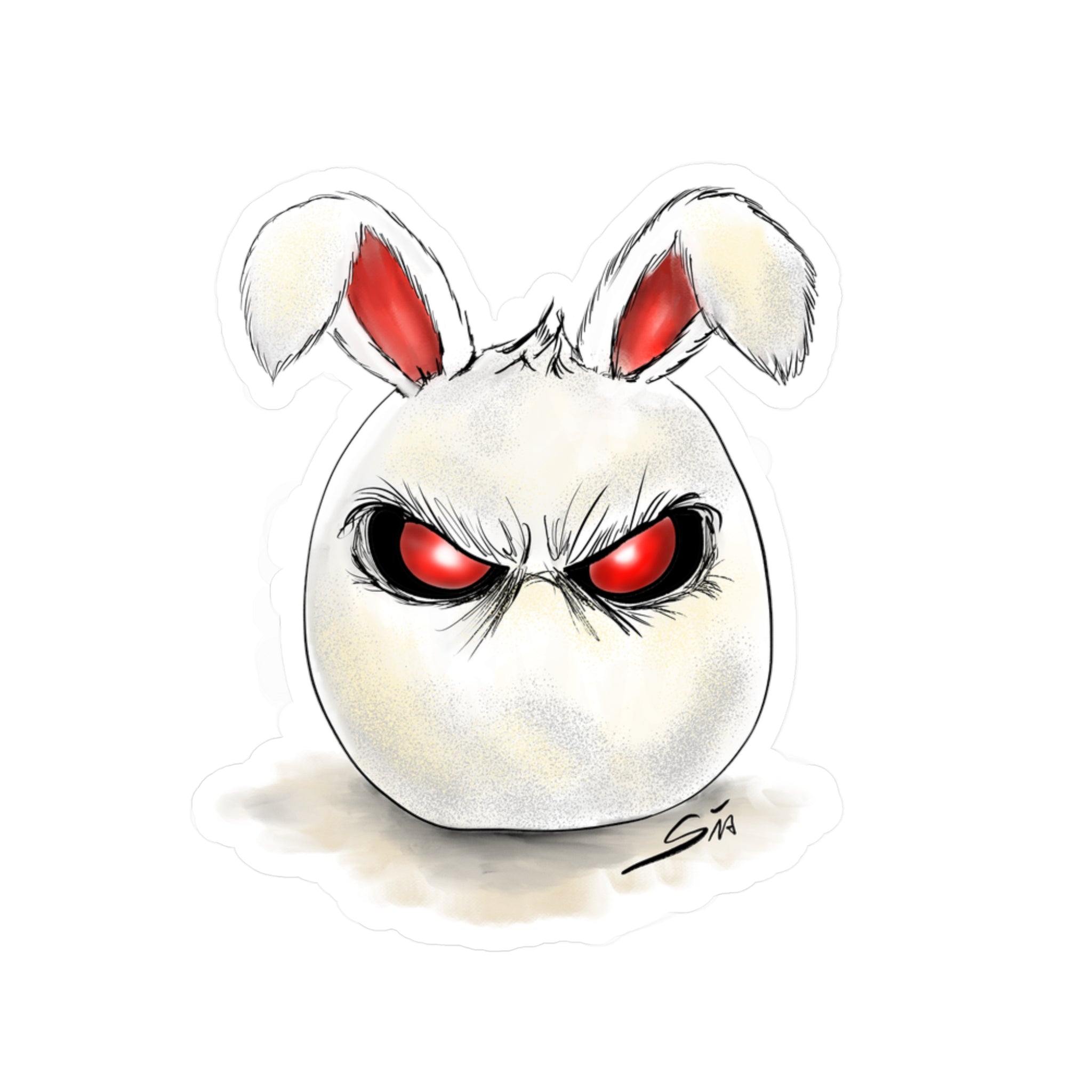 Evil Bunny Face stickers | Vinyl Kiss-Cut Sticker
