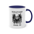 Middlefinger Response Team Skull Mug | Sarcastic Office Coffee Cup | Funny Grumpy Gift | Edgy Grunge Ceramic Mug | Two-Tone 11oz