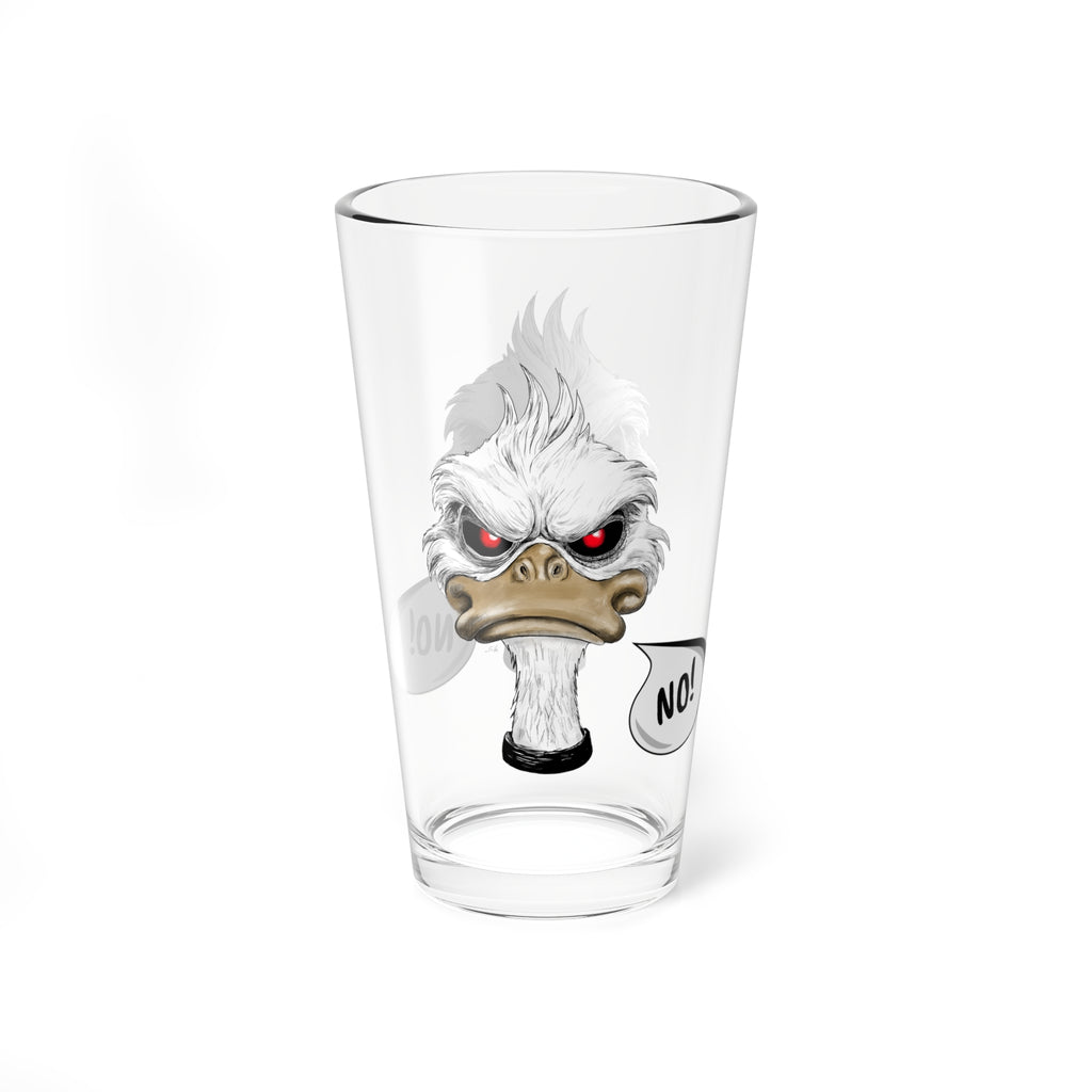 Evil Duck | NO | Glass Tumbler | Dark Humor | Water Glass | Sia's Shadow Gallery | Pint Glass, 16oz