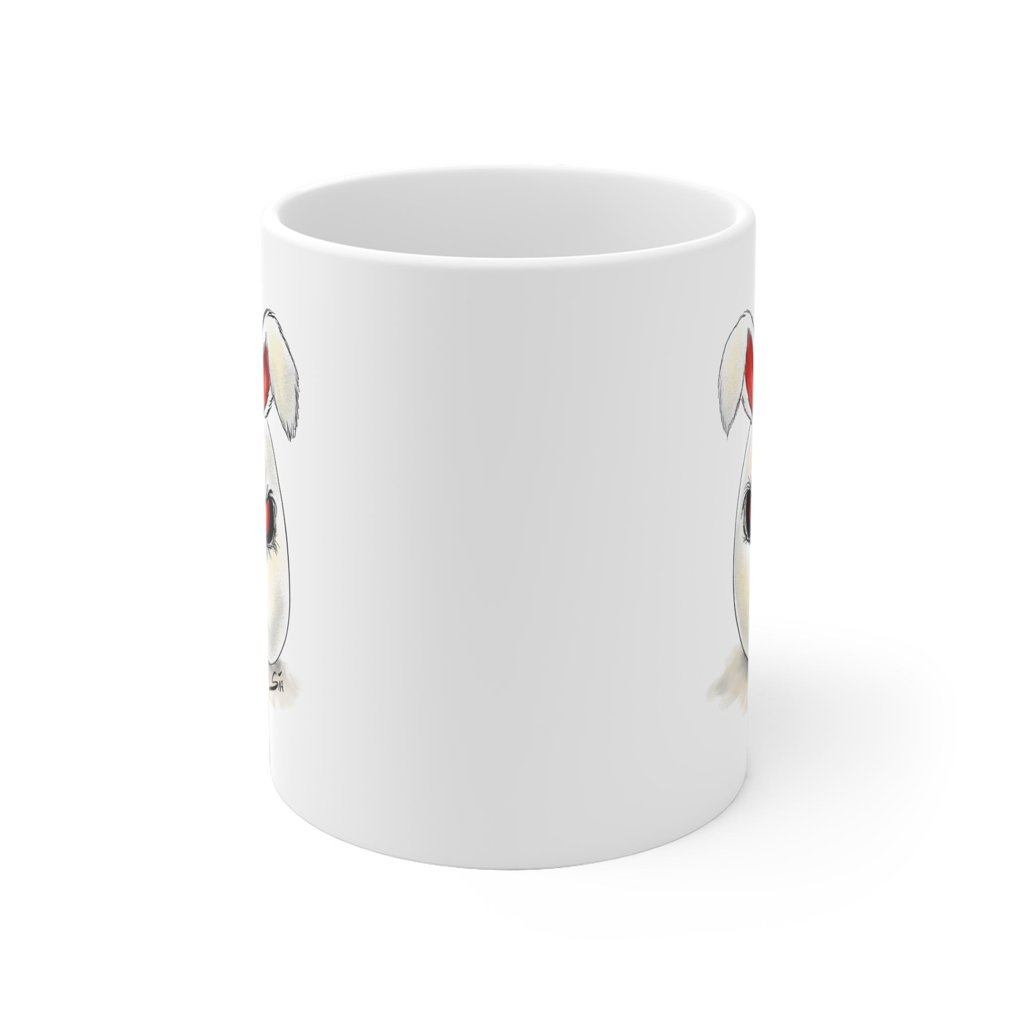 Angry Bunny Face Mug | Cute Grumpy Rabbit Illustration