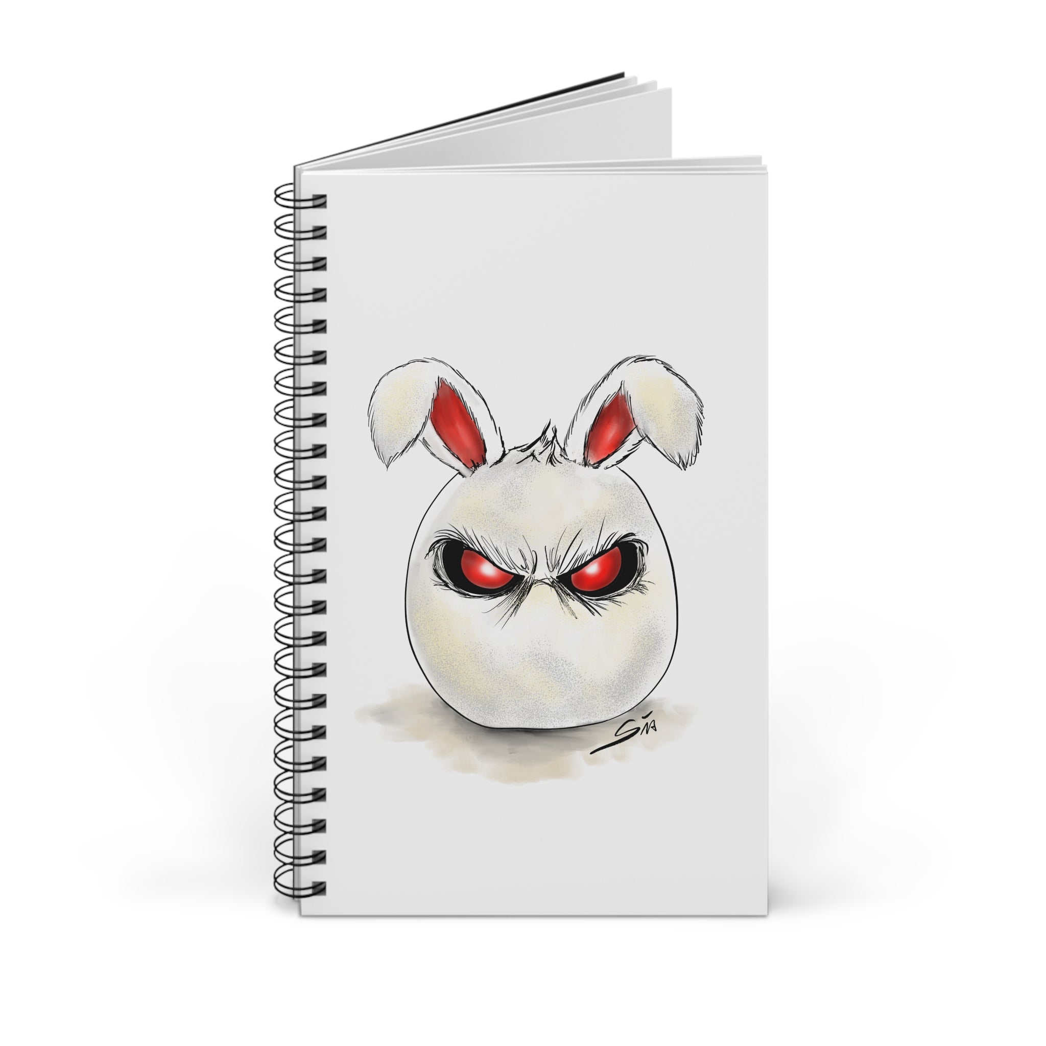 Grim Bunny Spiral Notebook | Dark Art Aesthetic Journal | Evil Easter Egg Sketchbook | Sias Shadow Gallery | Gothic Stationery | Goth Gift