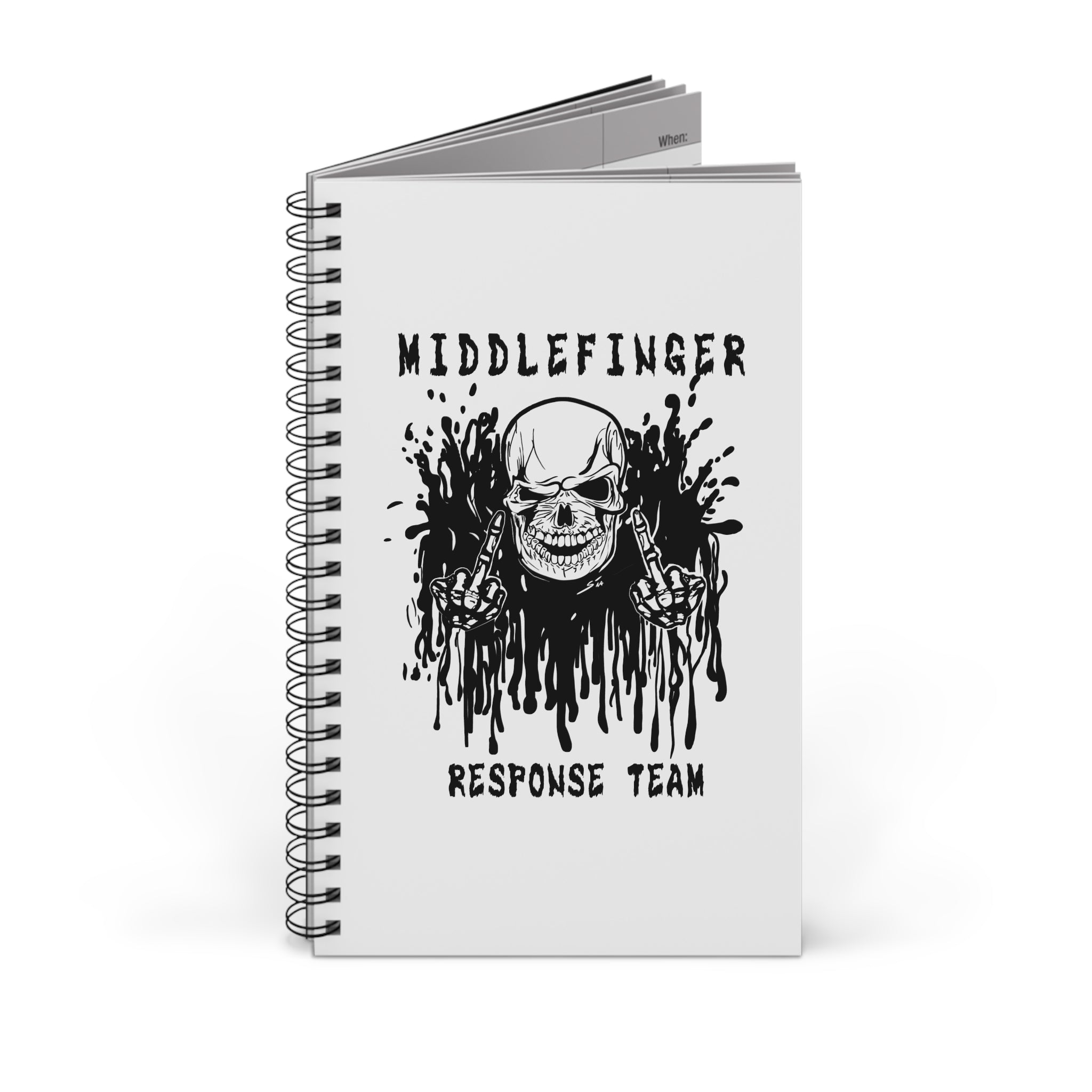 Spiral Journal | Middlefinger Response Team Spiral Notebook | Skull Dark Art Aesthetic Journal |  Sarcastic Goth Sketchbook |  Sia’s Shadow Gallery | Gift (A5)