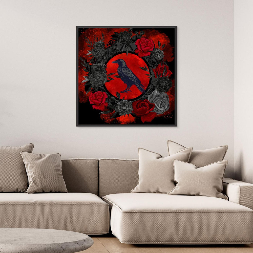 Raven,roses and crimson moonlight